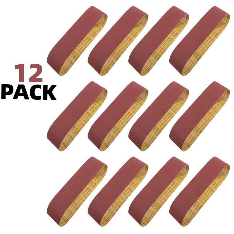 12PCS 4 x36 inch Sanding Belts 60 80 120 150 240 400 Grit Belt Sander Sandpaper