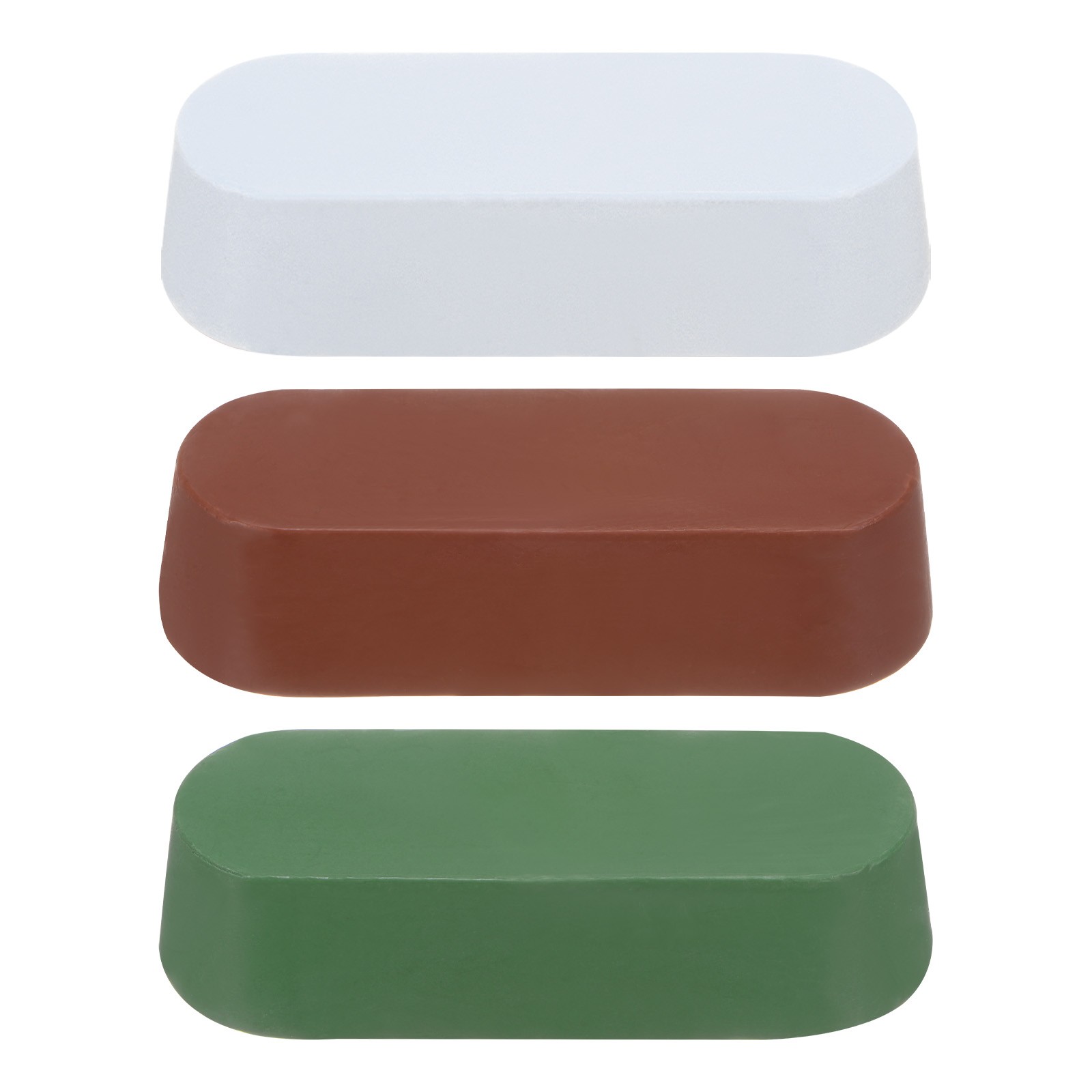 3pcs Metal Polishing Compound Bars, 2.5oz, White,Red,Green