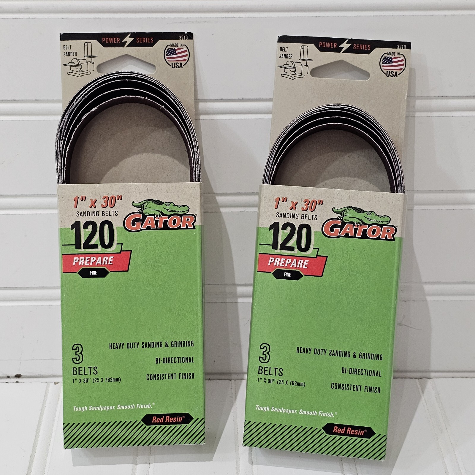 Lot 2x GATORPOWER 1” X 30” SANDING BELTS 3 PK NEW IN PACKAGE Total Of 6 Belts