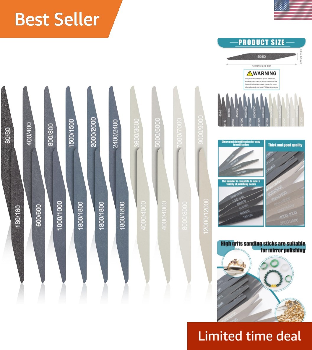 Universal Sanding Sticks 20 Pcs Set – Perfect Grits for Metal, Wood, and Plastic