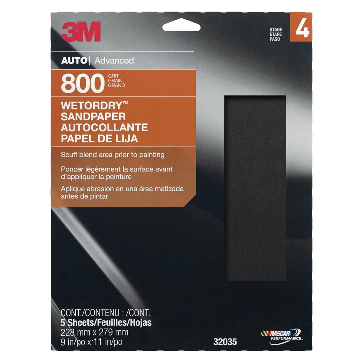3M 32035 Wetordry Sandpaper 800 Grit 9″x11″ Sheets 5-Pack