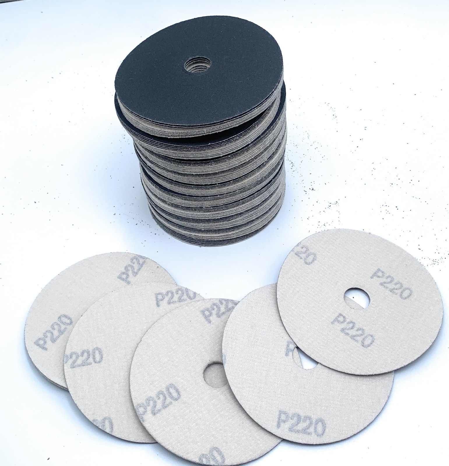 100 PCS 4 Inch 220 Grit Silicon Carbide Velour Abrasive Sanding Discs Paper
