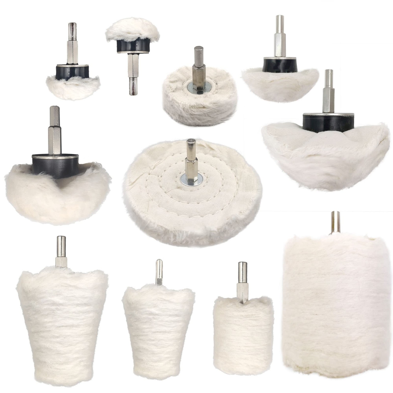 11 pcs Buffing Wheel for Drill, Buffing Pad Polishing Wheel Kits, Wheel Shape…