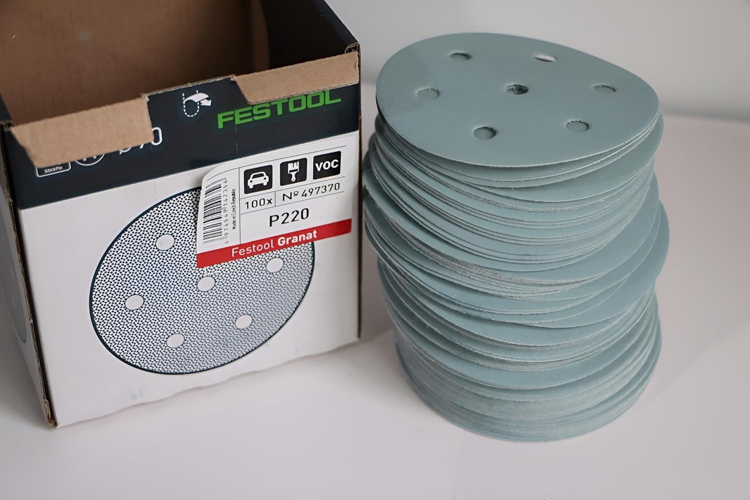 Festool 497370 Abrasive sheet Granat STF D90/6 P220 GR/100 For RO 90 DX