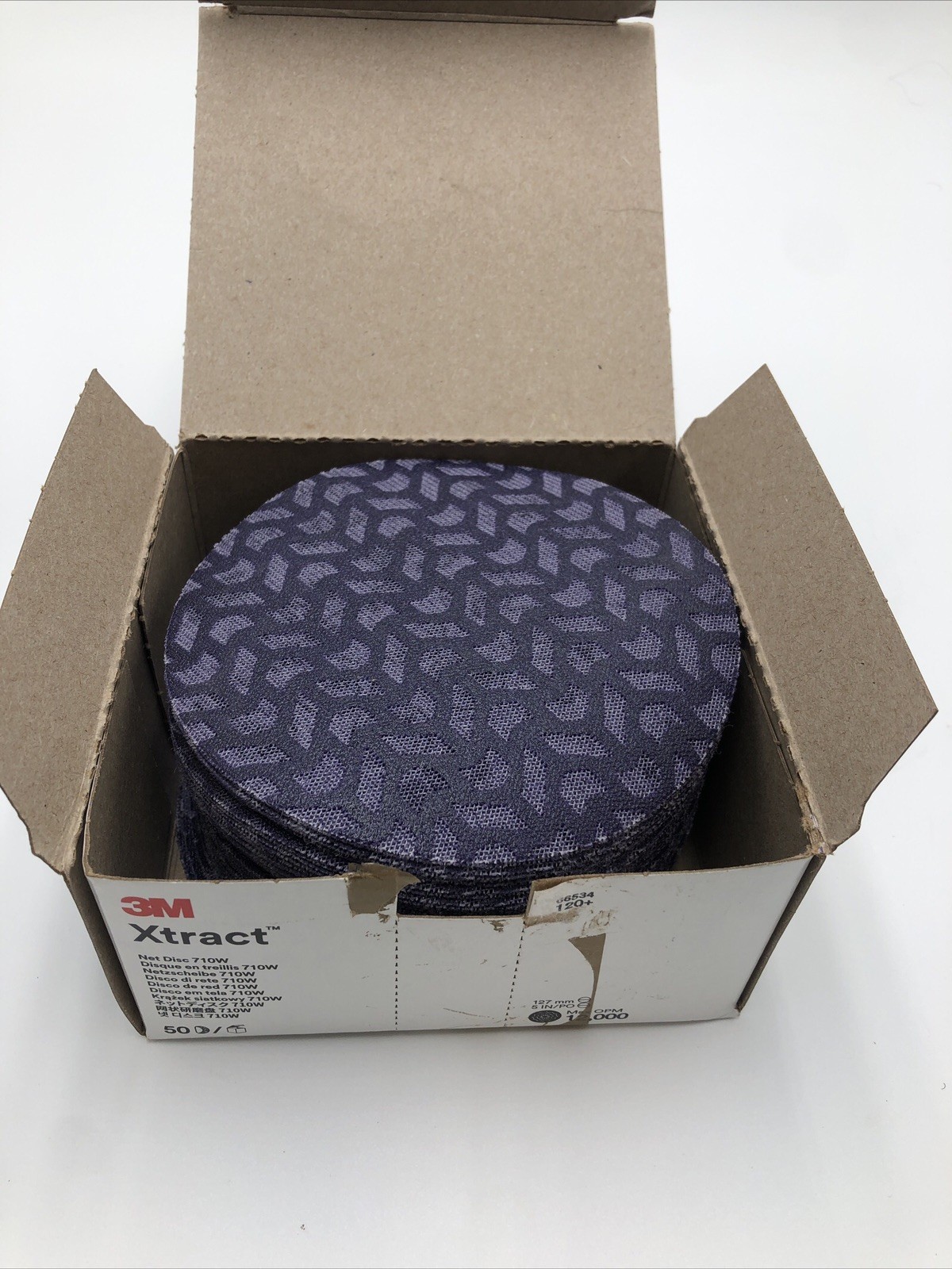 3M Xtract Cubitron II 710W 5in 120+ Grit Net Sanding Discs 66534 Box of 50