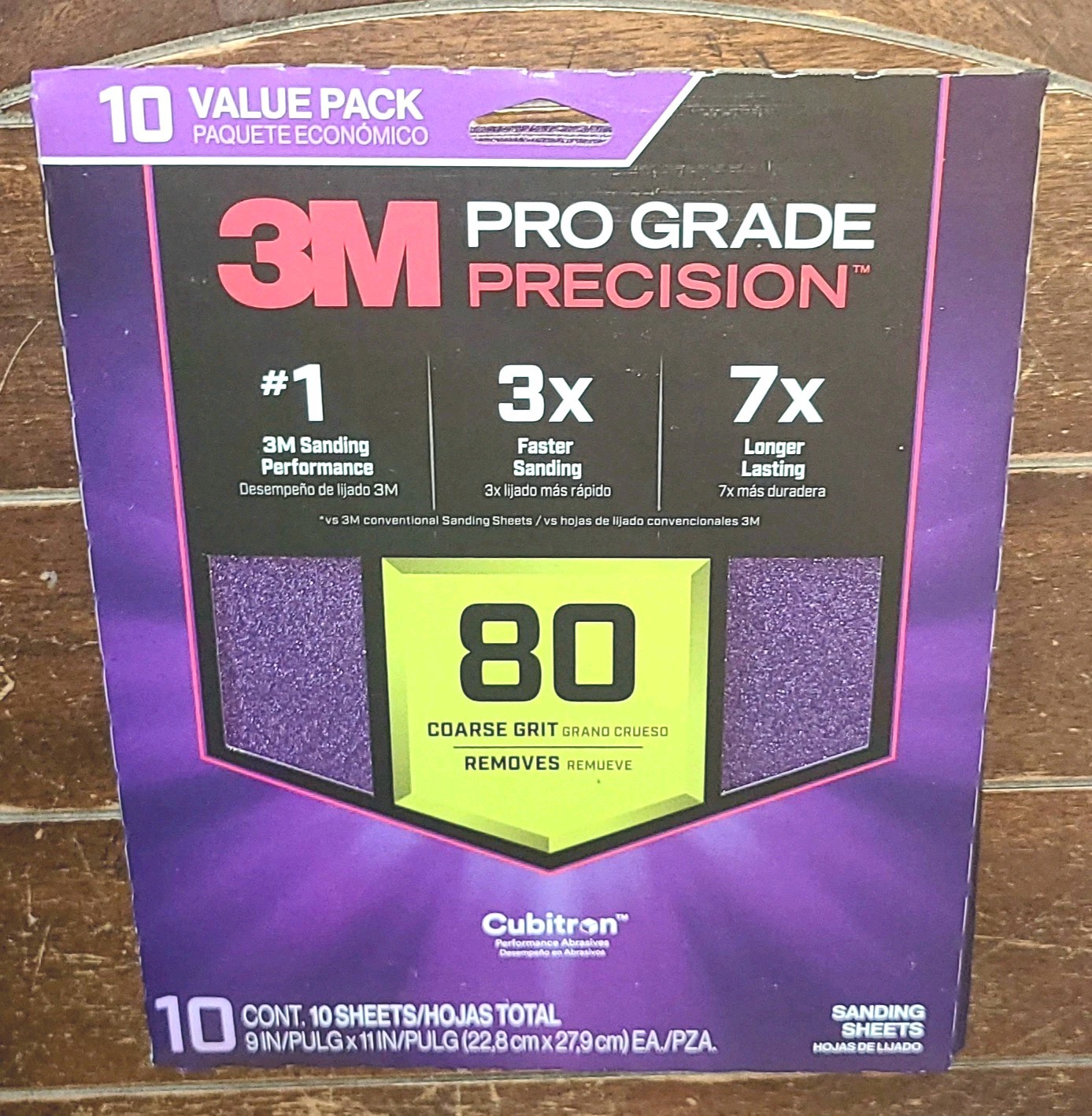 3M Pro Grade Precision 10ct Sanding Sheets *80 Grit* 9″ x 11″ #SHR80-PGP-10T
