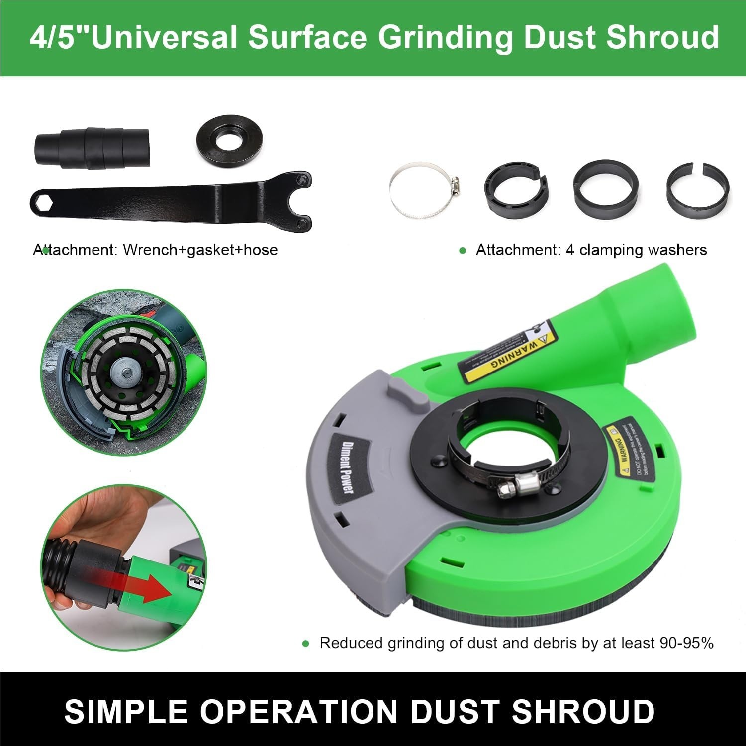 Dust Shroud for Angle Grinder 4.5 Inch and 5 Inch Universal Fit for Dust Control