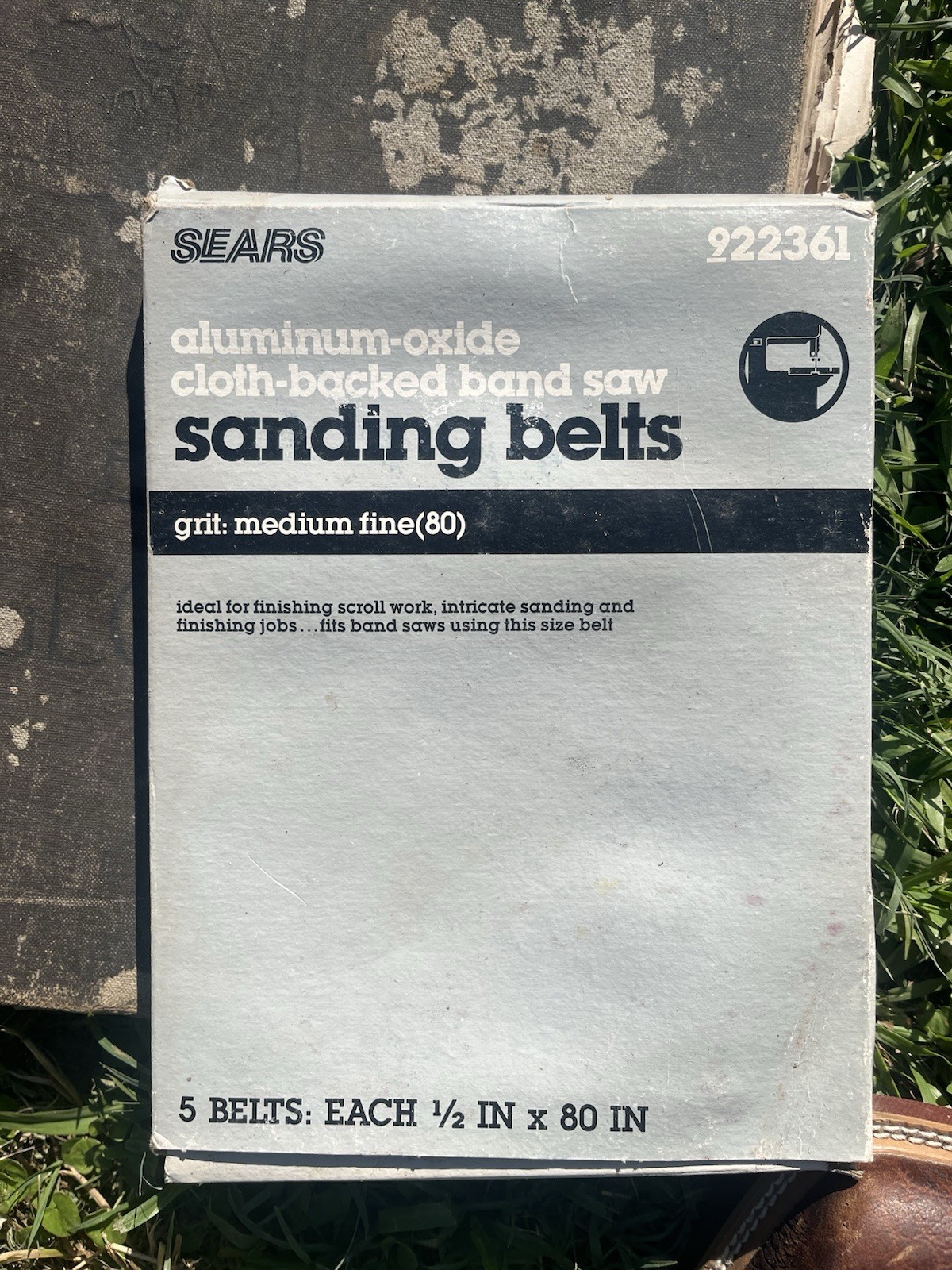 Sears 922361 1/2″ x 80″ 80 Grit Medium Fine Aluminum Oxide Band Saw Belts (5)