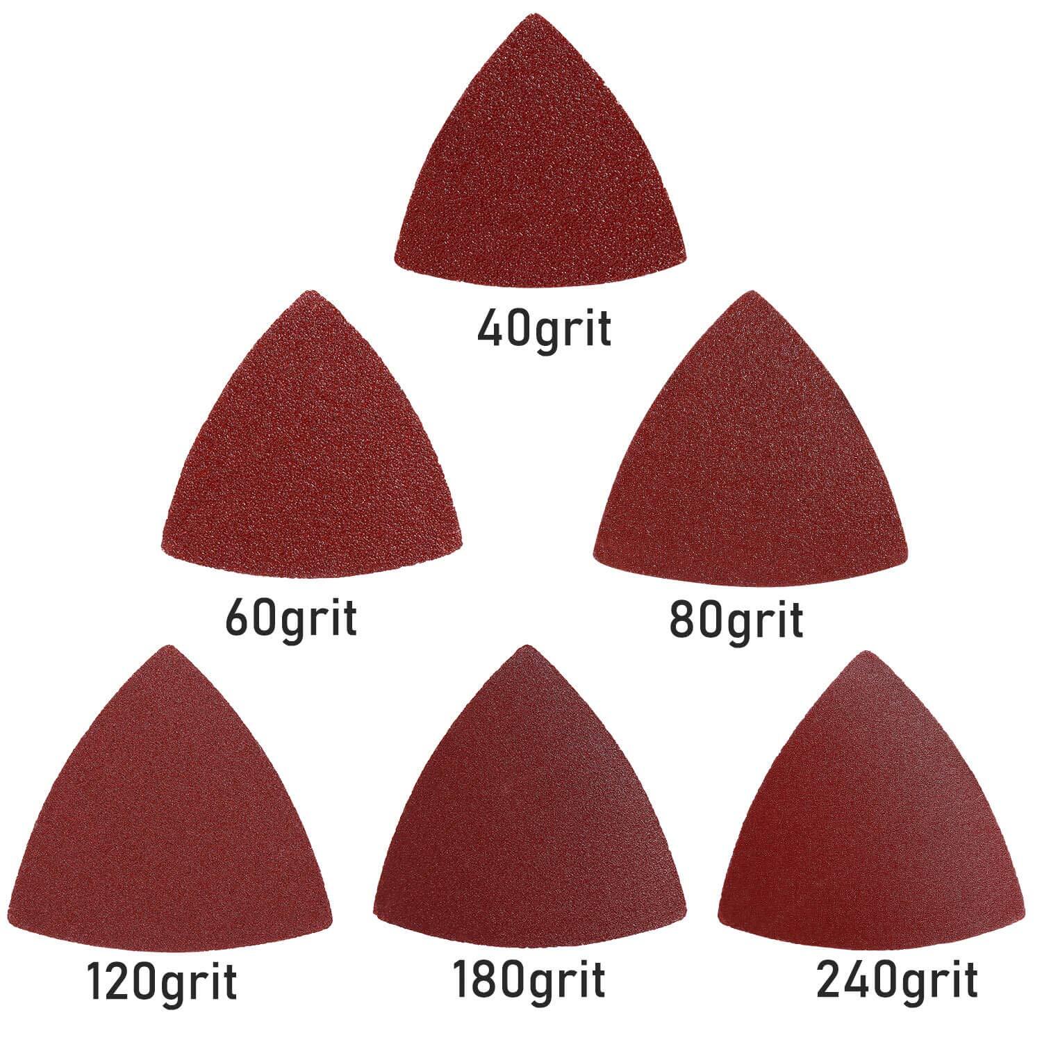 Triangle Oscillating Multi Tool Sanding Pads 60pcs 31/8 Inch Oscillating Tool Sa