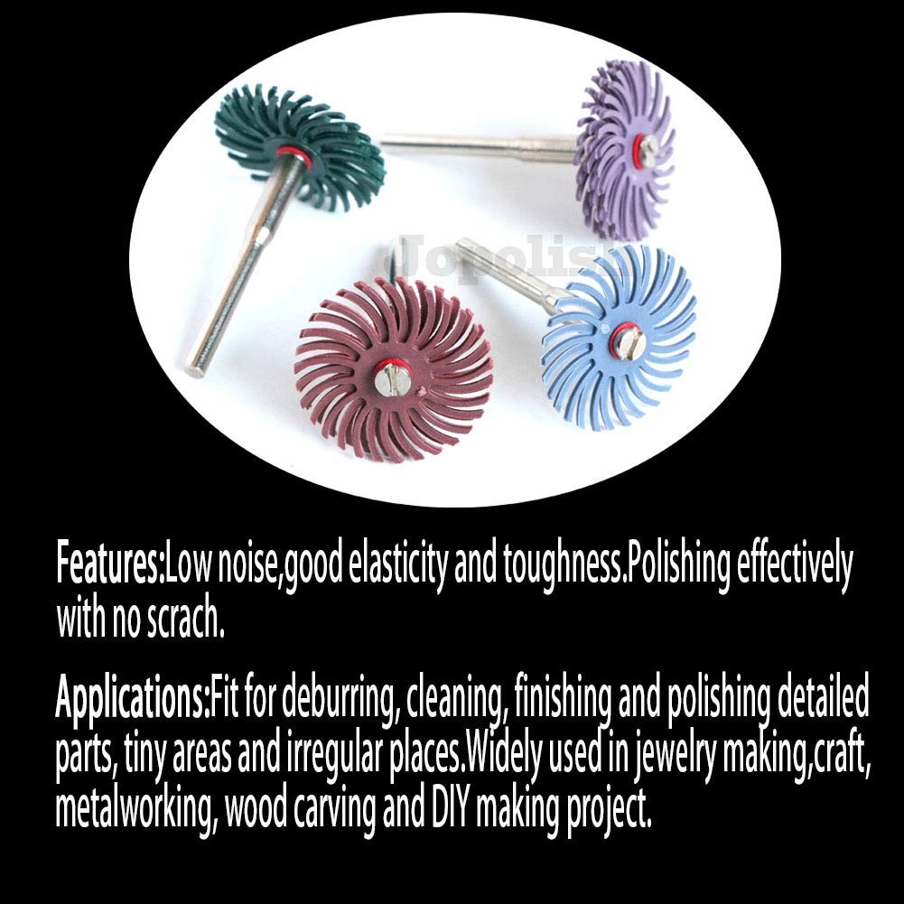 30pcs 1 Inch Radial Bristle Disc Kit with 1/8″ 3 mm Shank for Rotary Tools,De…