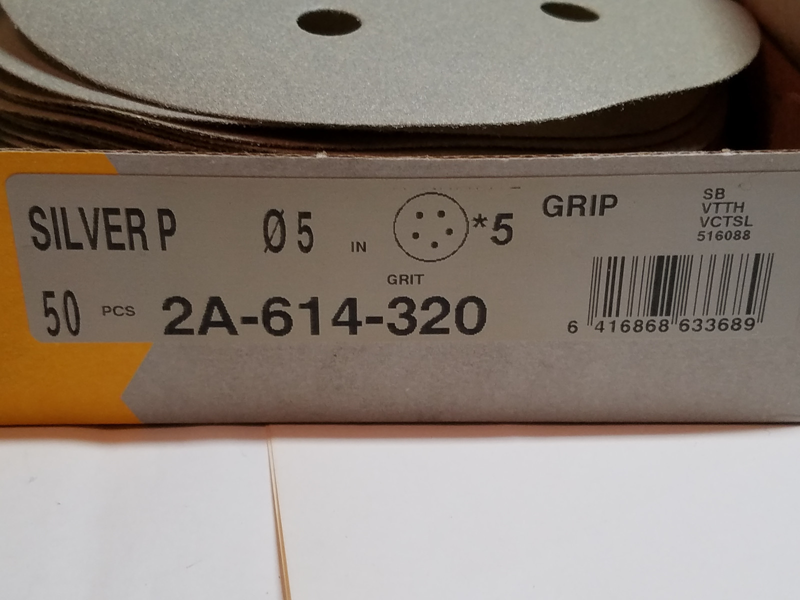 Mirka 320 Grit Sandpaper Discs Hook & Loop Back 50 Sanding Discs 5 Hole 5 Inch