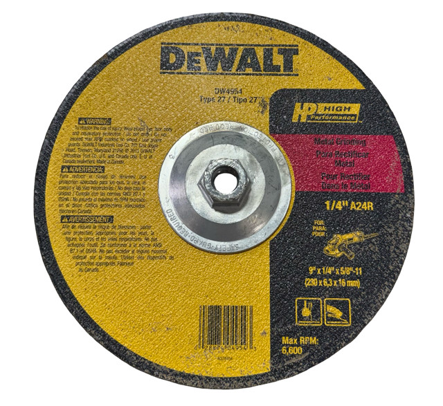 DeWALT 9″ x 1/4″ x 5/8-11 Metal Grinding Wheel T27 High Performance A/O