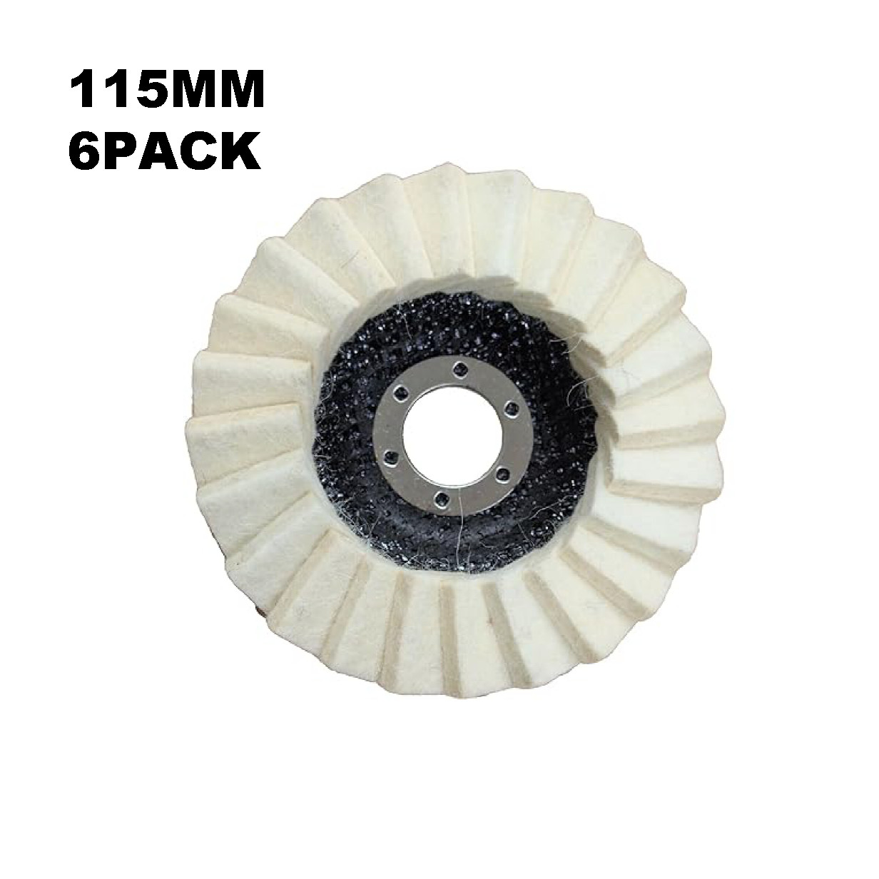 6/12 PACK 4.5/5in Felt Flap Disc Wool Polishing Buffing Wheel Pad for Metal