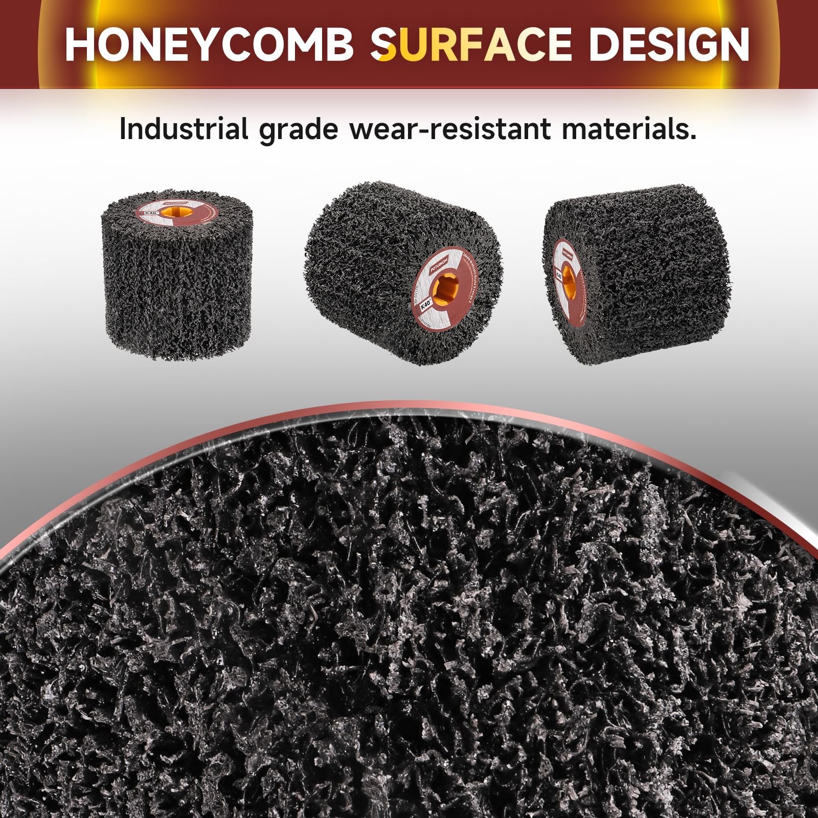 Abrasive Drawing Wheel Surface Conditioning Tool 40 Grit 120 x 100 x 19 mm Wi…