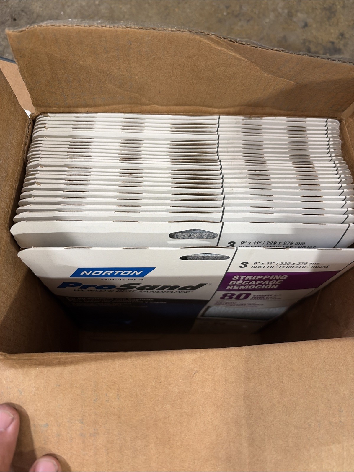 75 SHEETS NORTON Sandpaper Sheet: 9 in W x 11 in L, Aluminum Oxide, P80 Grit