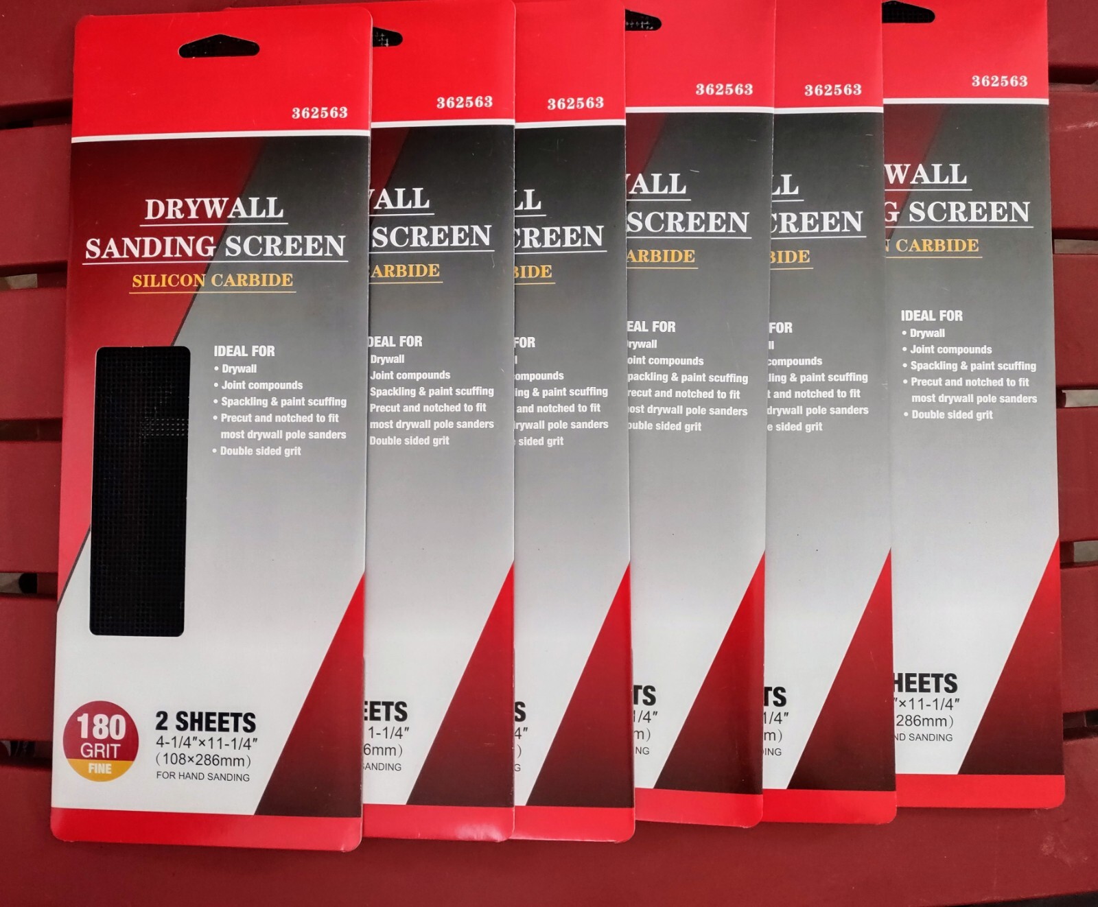 Precut Drywall Sanding Screen- 180 Grit FINE 4.25 x 11.25″ Silicon Carbide-12 PK