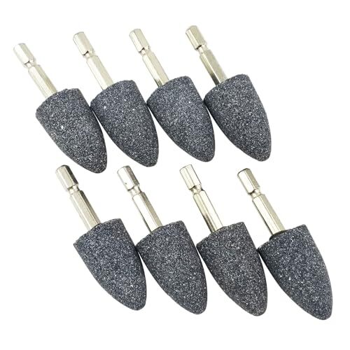 8 Pcs 25mm Cylinder Shape Grinding Stones 1/4 Inch Hex Shank for Rotary Tools