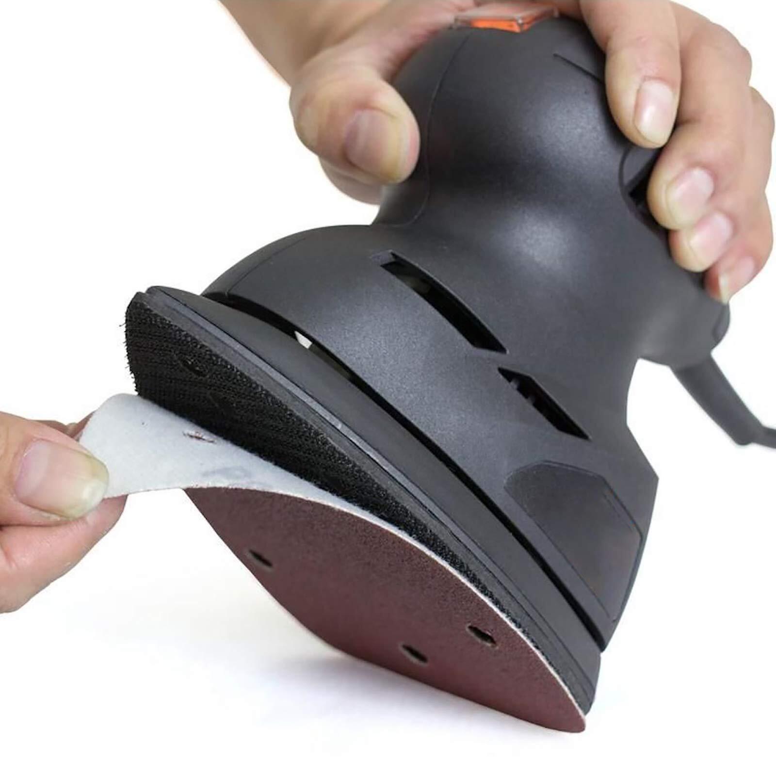 50 Pcs Mouse Detail Sanding Pads Palm Sandpaper 5 Hole Hook and Loop Sander Pads