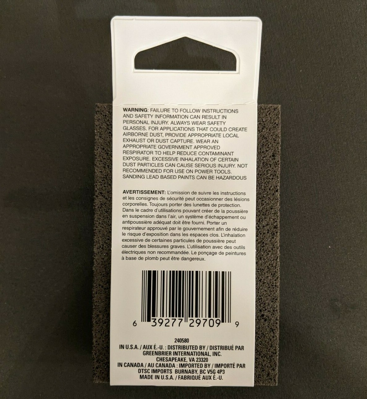 NEW TOOL BENCH Sanding Sponge – Eponge abrasive – Medium/Fine Grit – MADE IN USA