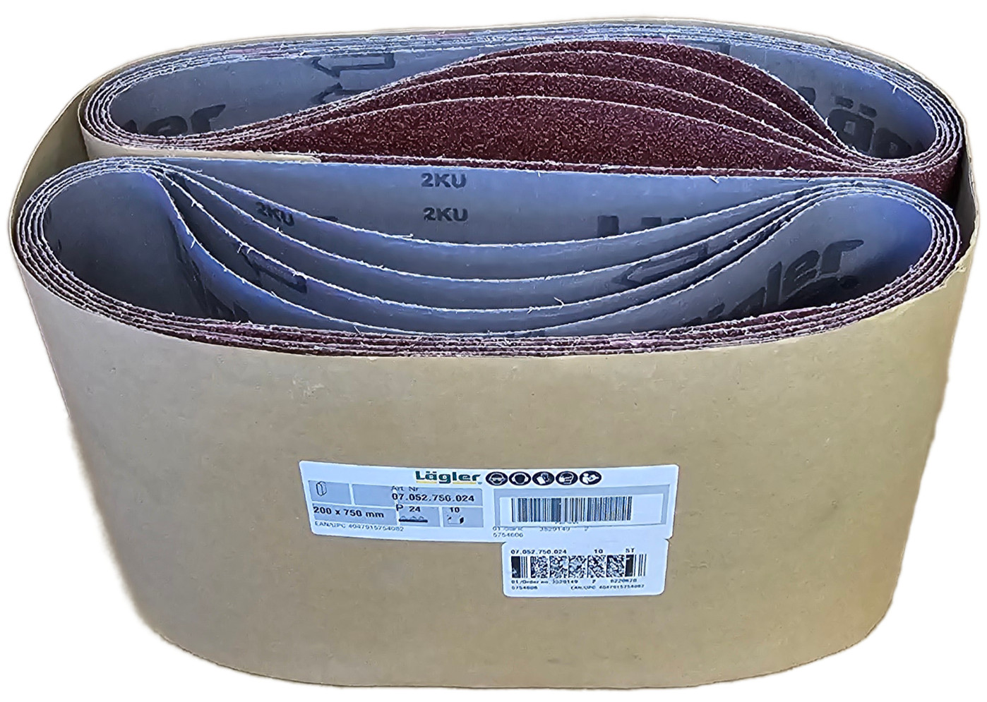 LAGLER HUMMEL 8″ SANDING BELTS 24 grit (10 PACK) MADE IN GERMANY