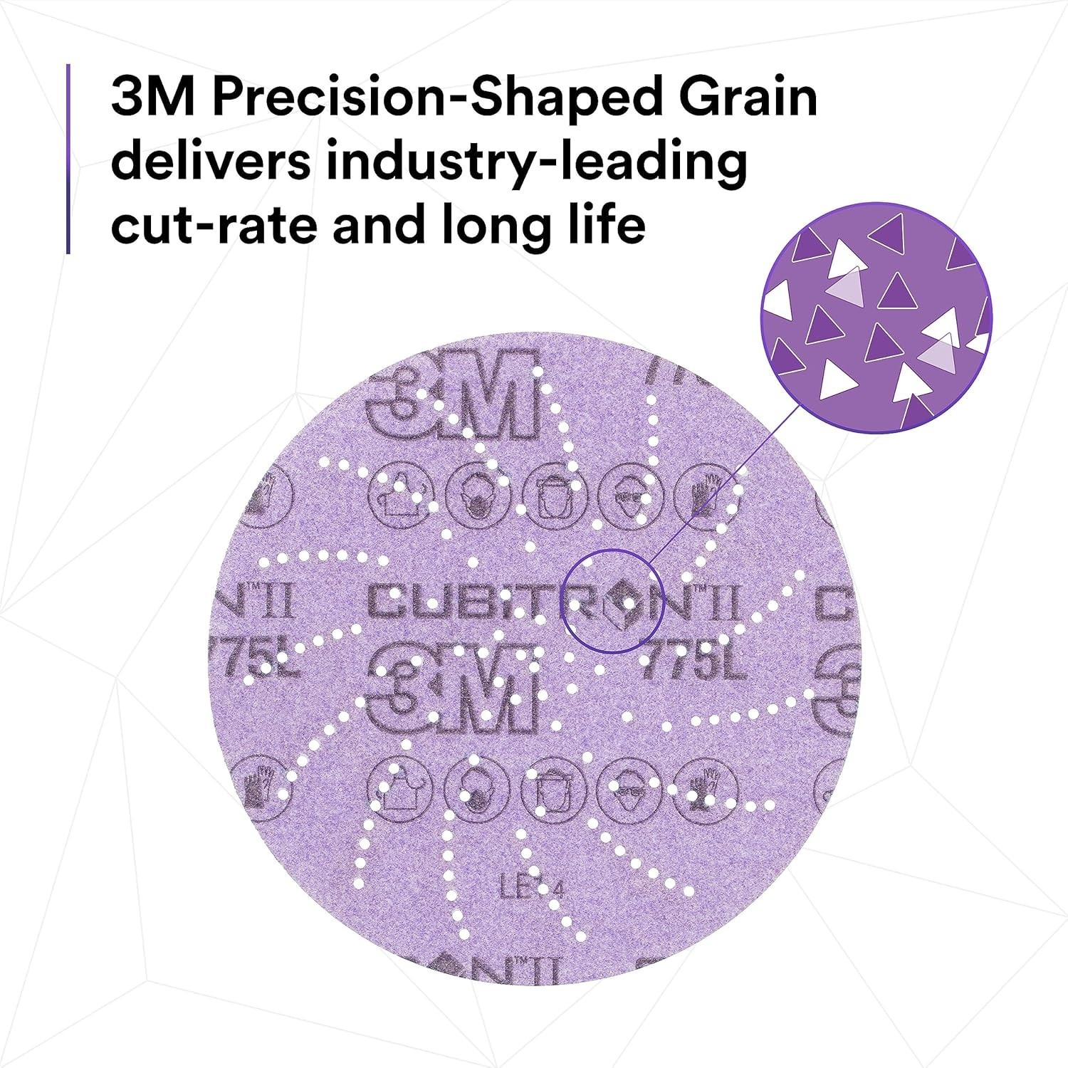 3M Xtract Cubitron II Film Disc 775L, 80+, 5 in, 50/Box