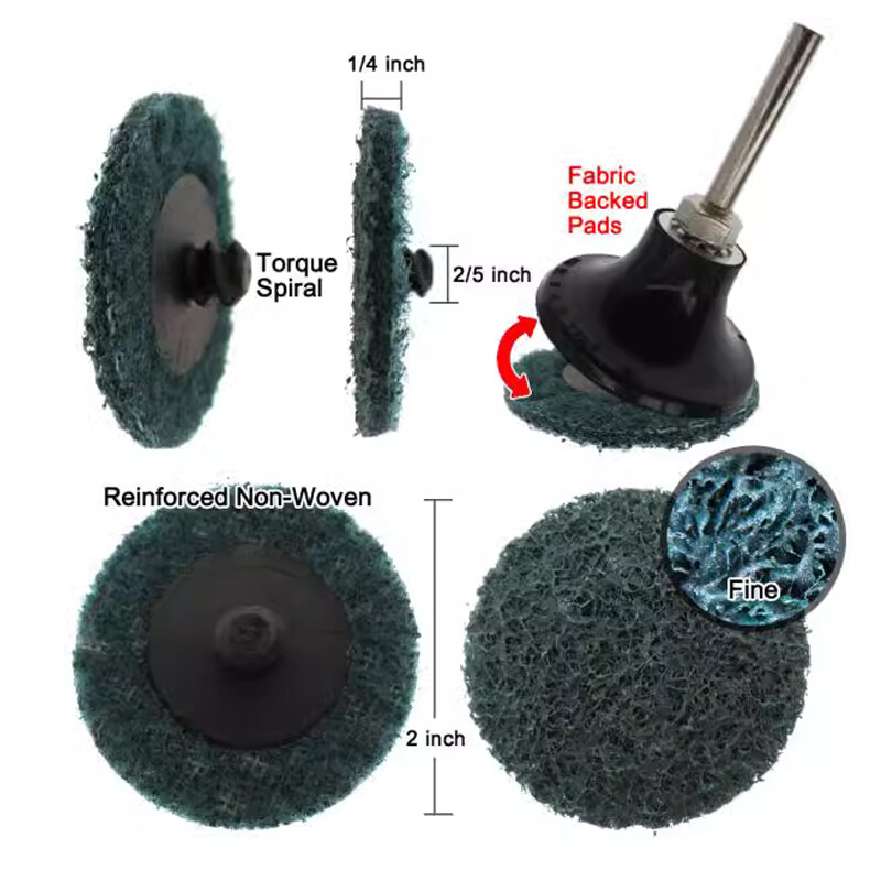 46 PCS 2″ Inch 50mm Type R Roll Lock Quick Change Discs Die Grinder Sanding Pads