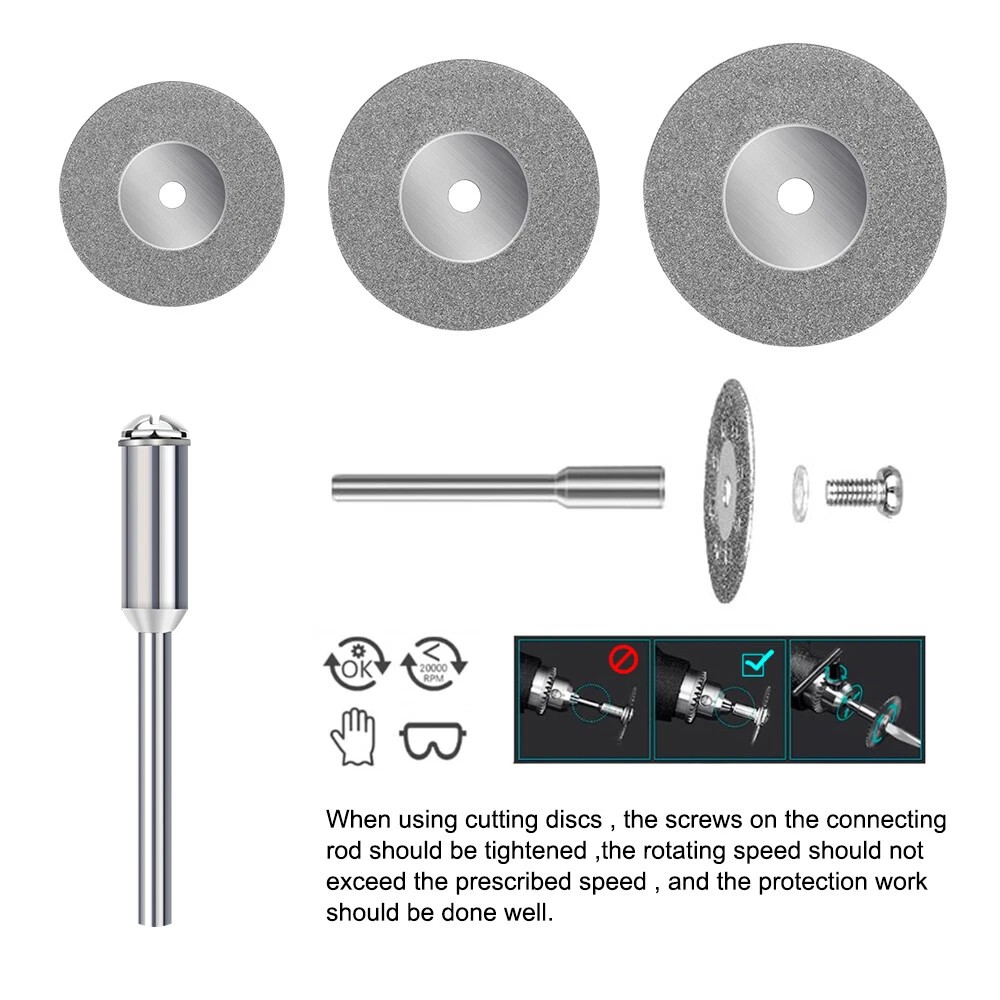 Ø 16-60mm Diamond Cutting Wheel Disc Cut Off Jade Stone Glass Metal Rotary Tool