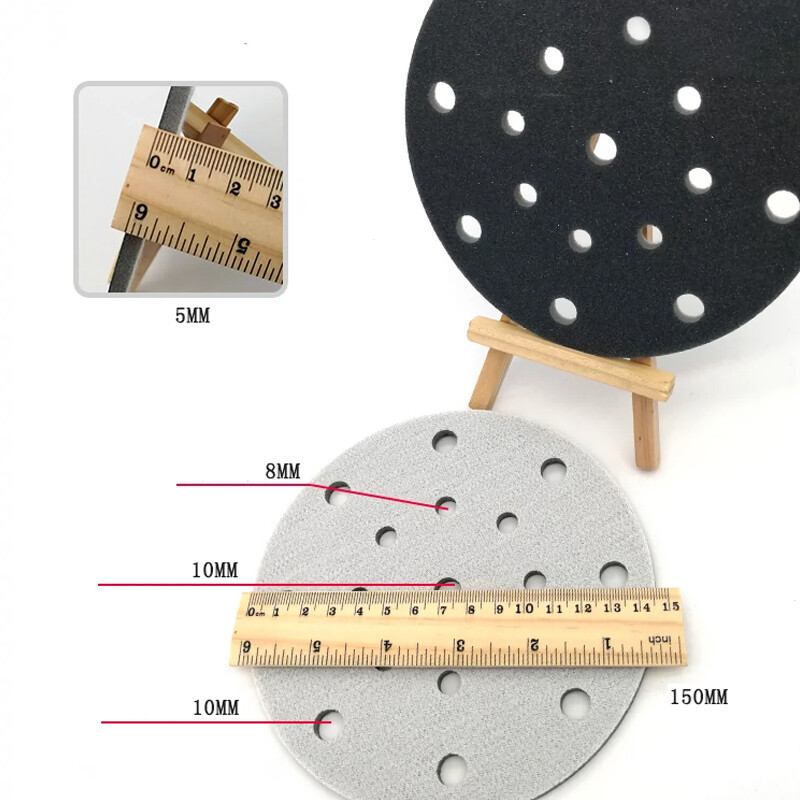 6″ 150mm 17 Hole Wet And Dry Sponge Sandpaper Foam Sanding Disc 300-3000 Grit