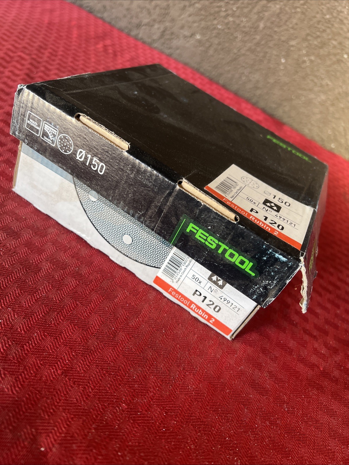 Festool 499121 150mm Rubin 2 P120 Disc Abrasives, 50 ct
