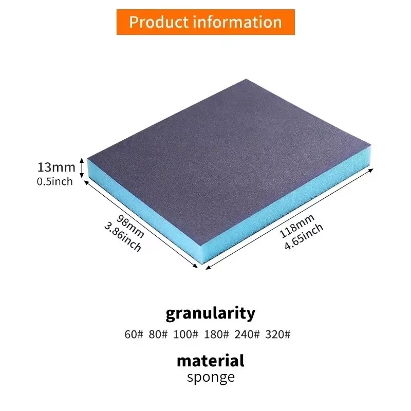 6PCS Sanding Sponge 60-320 Grit Washable and Reusable Wet Dry Sanding Blocks for