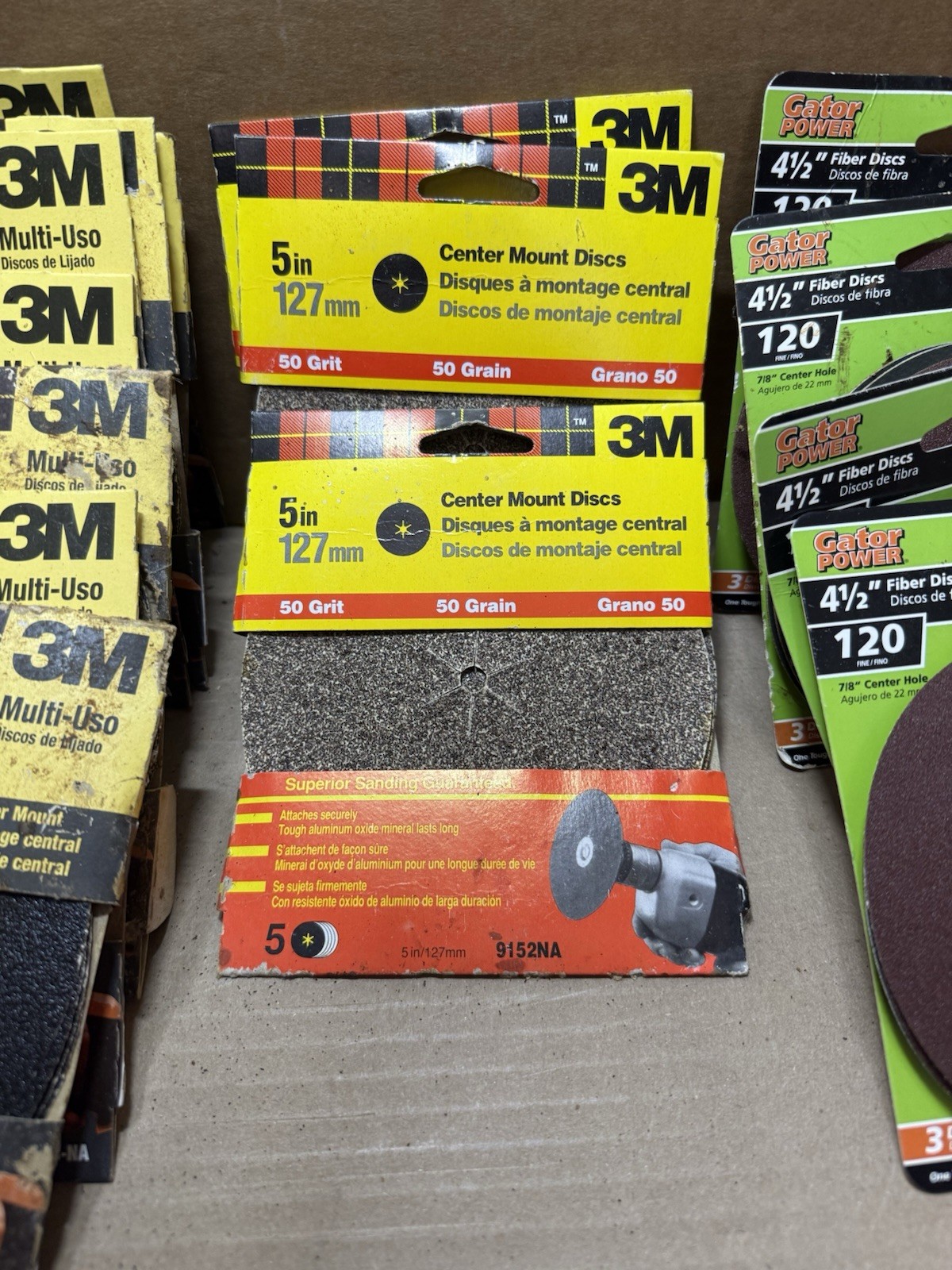 Ace Gator & 3M 4-1/2” & 5” Sanding Disc Set 50/60/80/100 Grit 112 Pcs Total
