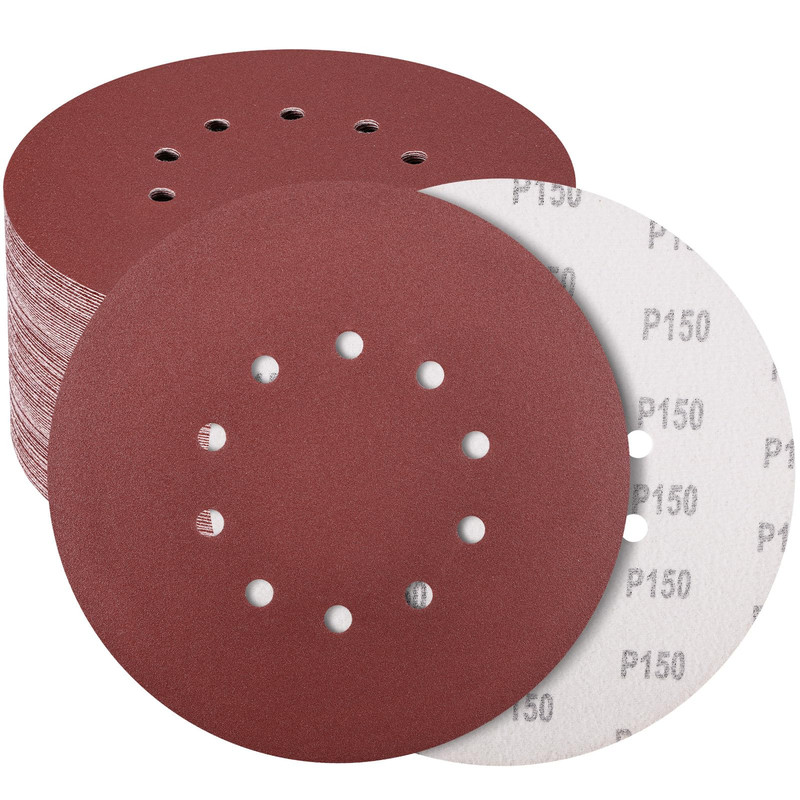 Wewink Plus 50 Pack 9-Inch 10-Hole Hook-And-Loop Sanding Disc 240 Grit Aluminum