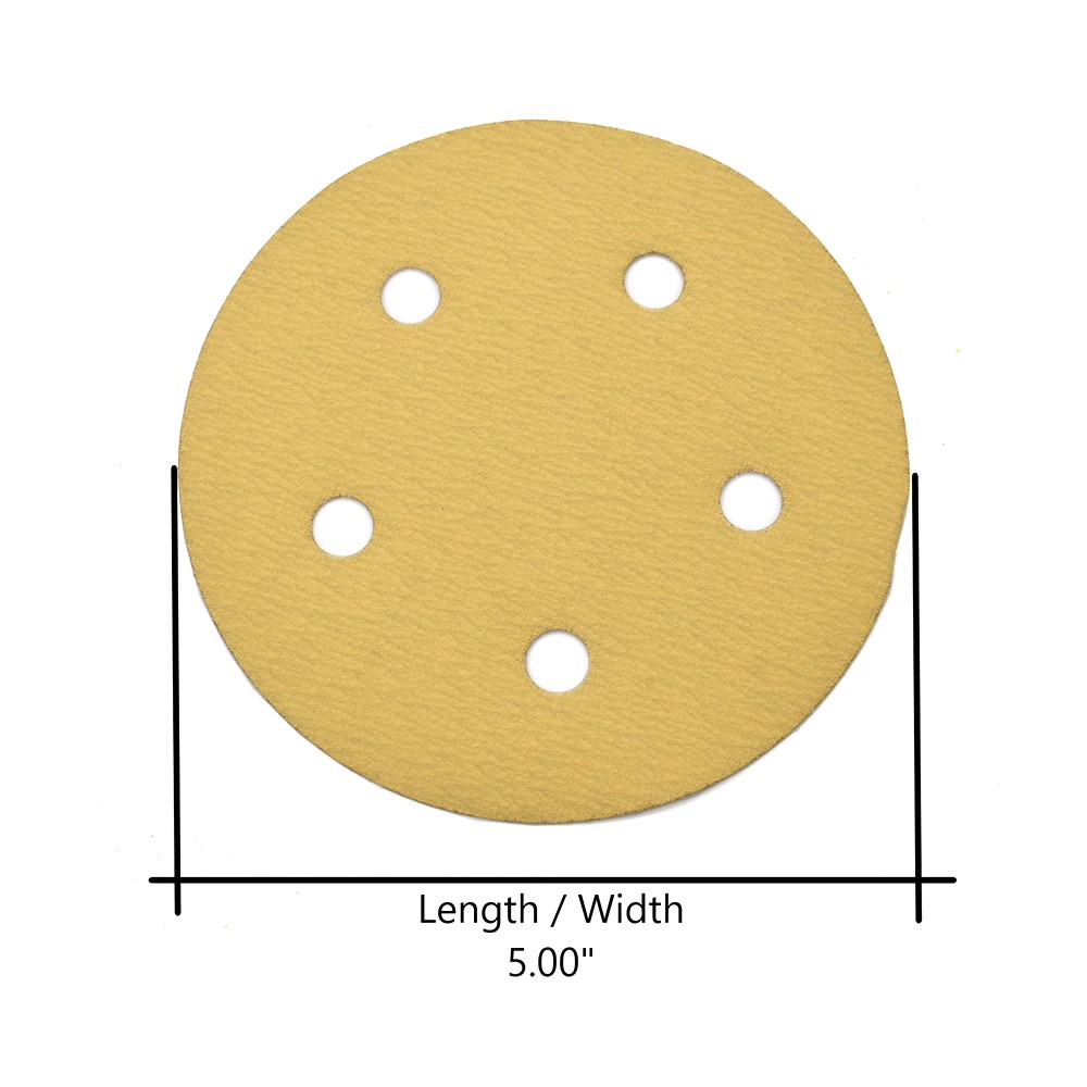240 Grit 5″ Dia 5-Hole Hook & Loop Sanding Paper 25PK (Ceramic Aluminum Oxide)