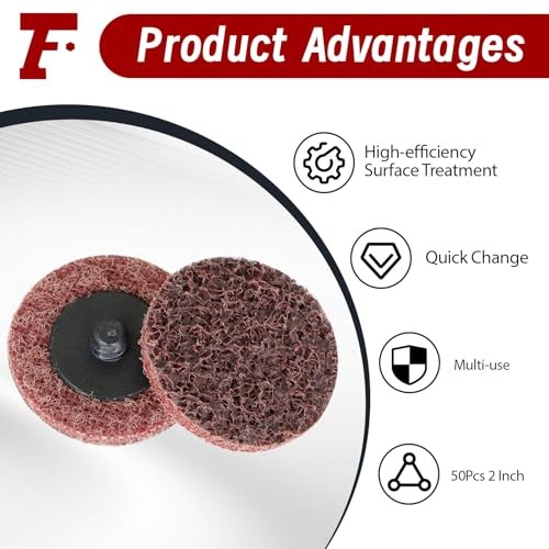 50Pcs 2 Inch Maroon Quick Change Surface Prep Conditioning Discs, 2 inches