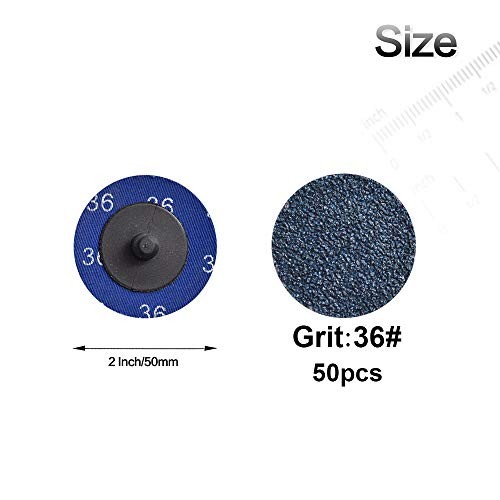 Quick Change Grinding Disc, 50 Pcs 2 inch Sanding Discs, Zirconia 36 Grit