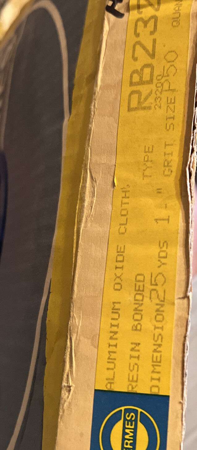 Hermes Aluminum Oxide 1″ x 25 Yards Shop Roll Resin Bonded Rb232 50 Grit
