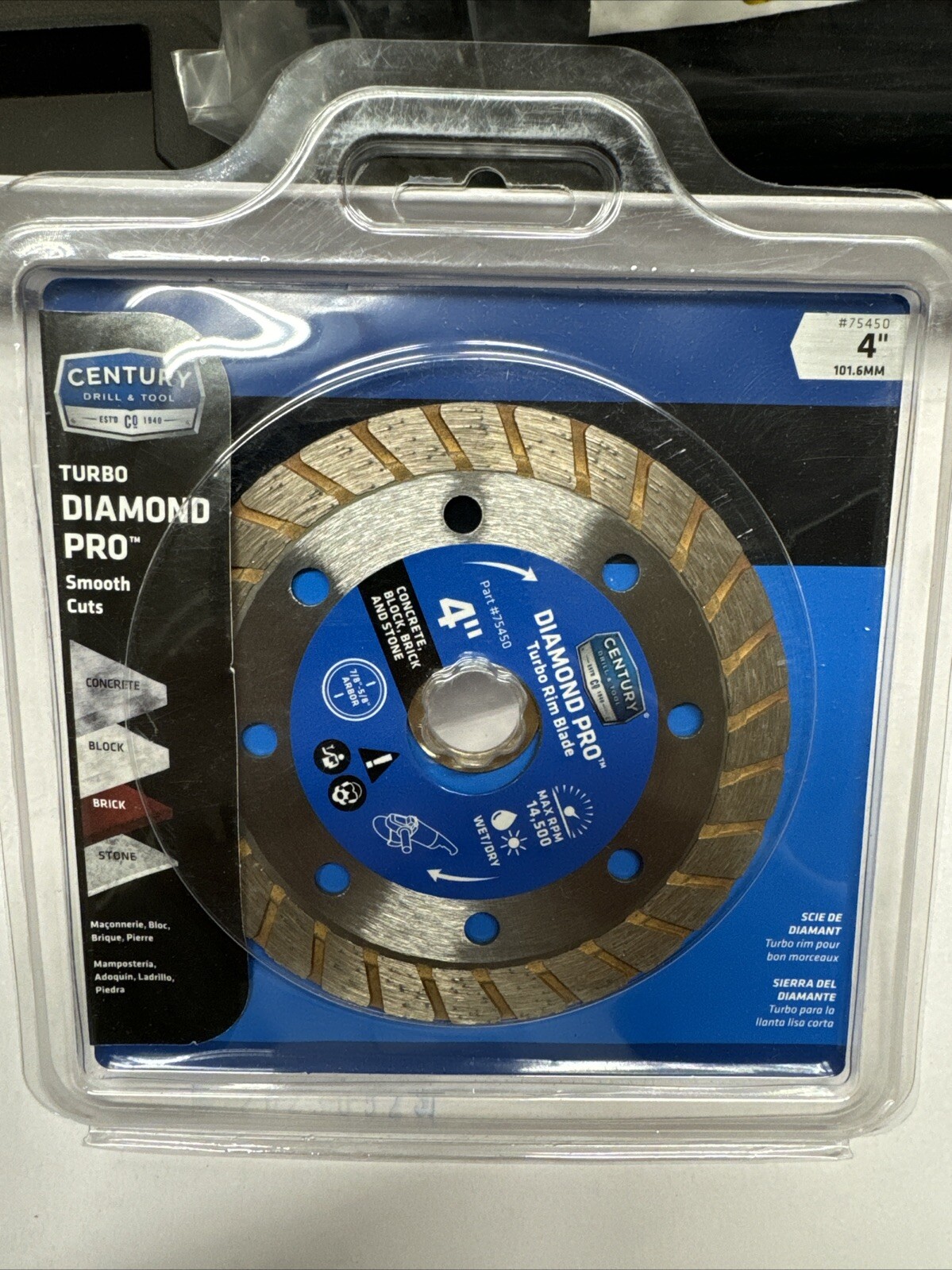 Cutting Wheel. 4” Turbo Rim Blade For Cutting concrete,block,brick and stone