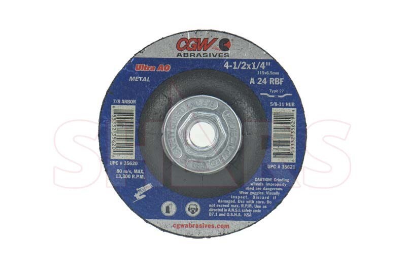 CGW 5 PCS 9 x 1/4 x 5/8-11 24 Grit Ceramic Depressed Center Grinding Wheel R|