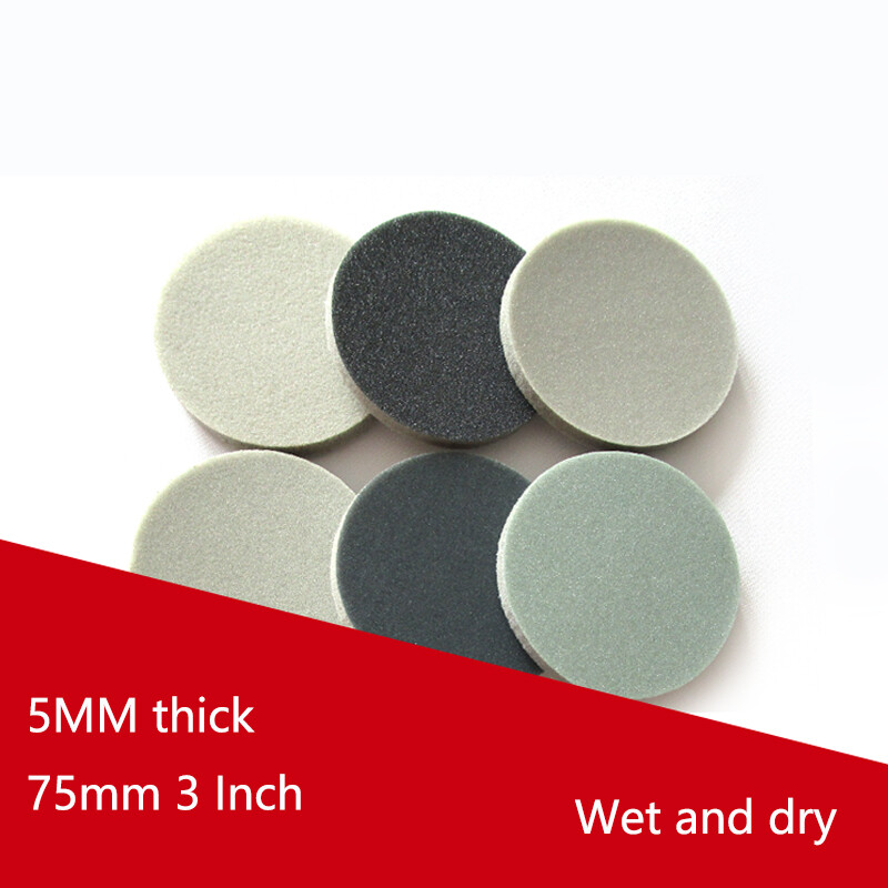 75mm 3 Inch Wet & Dry Foam Sanding Disc Hook Loop Sponge Sandpaper 300-3000 Grit