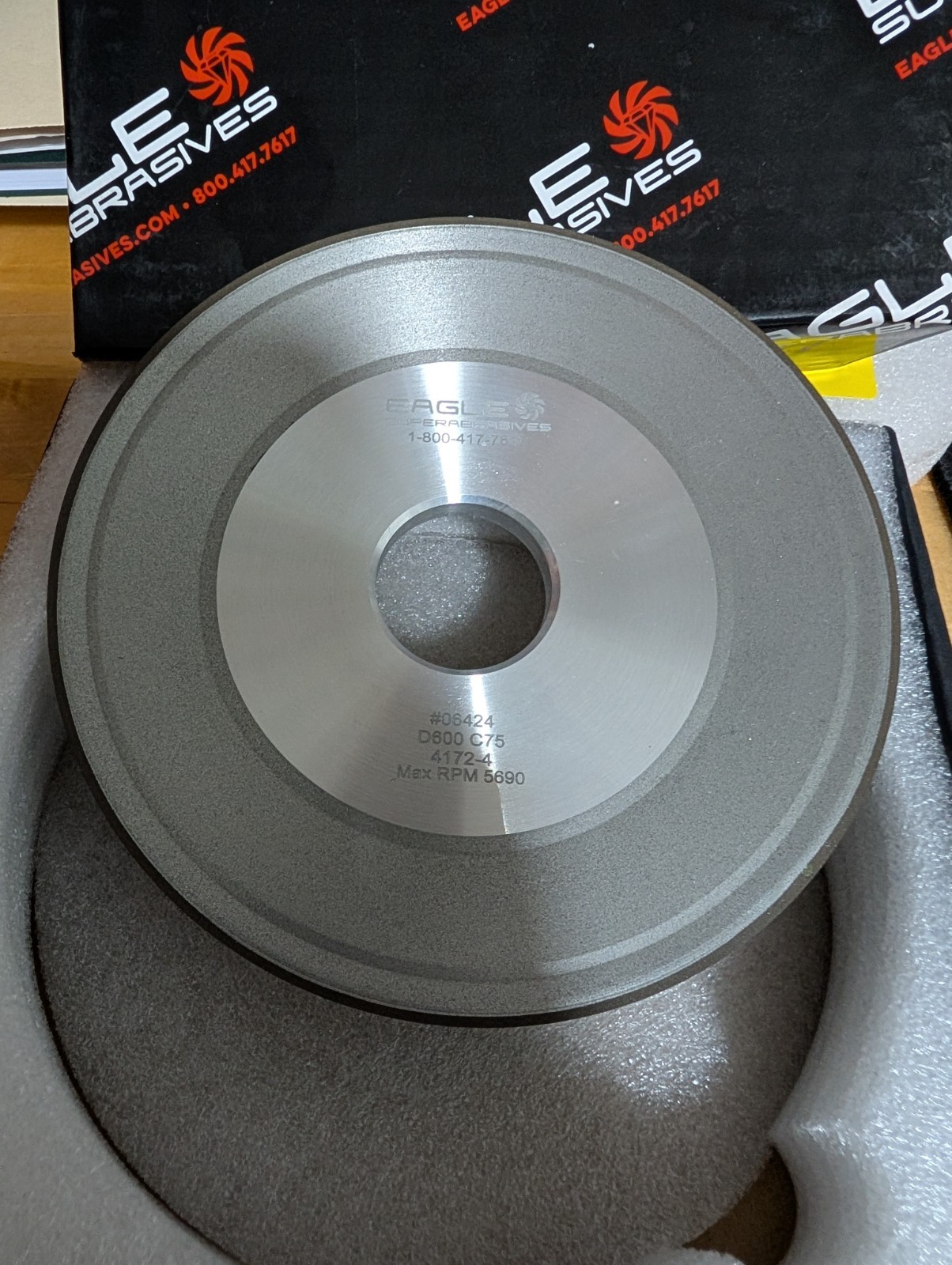 Eagle Superabrasives Diamond Grinding Wheel 12V9 150mm x 1.6x10mm x 32mm D600