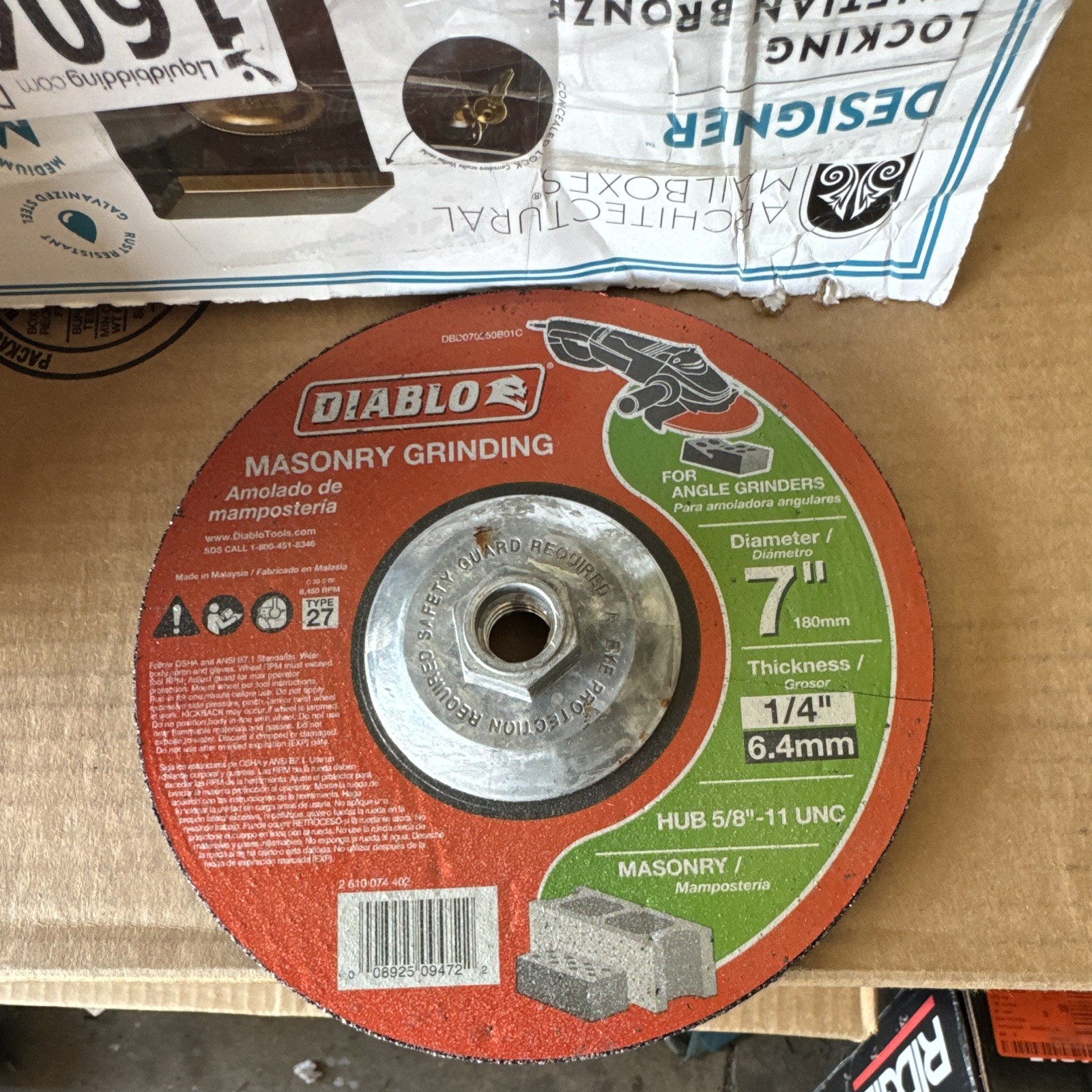 DIABLO Type 27 Masonry Grinding Wheel 7in x 1/4in 5/8-11 Coarse, 5pk