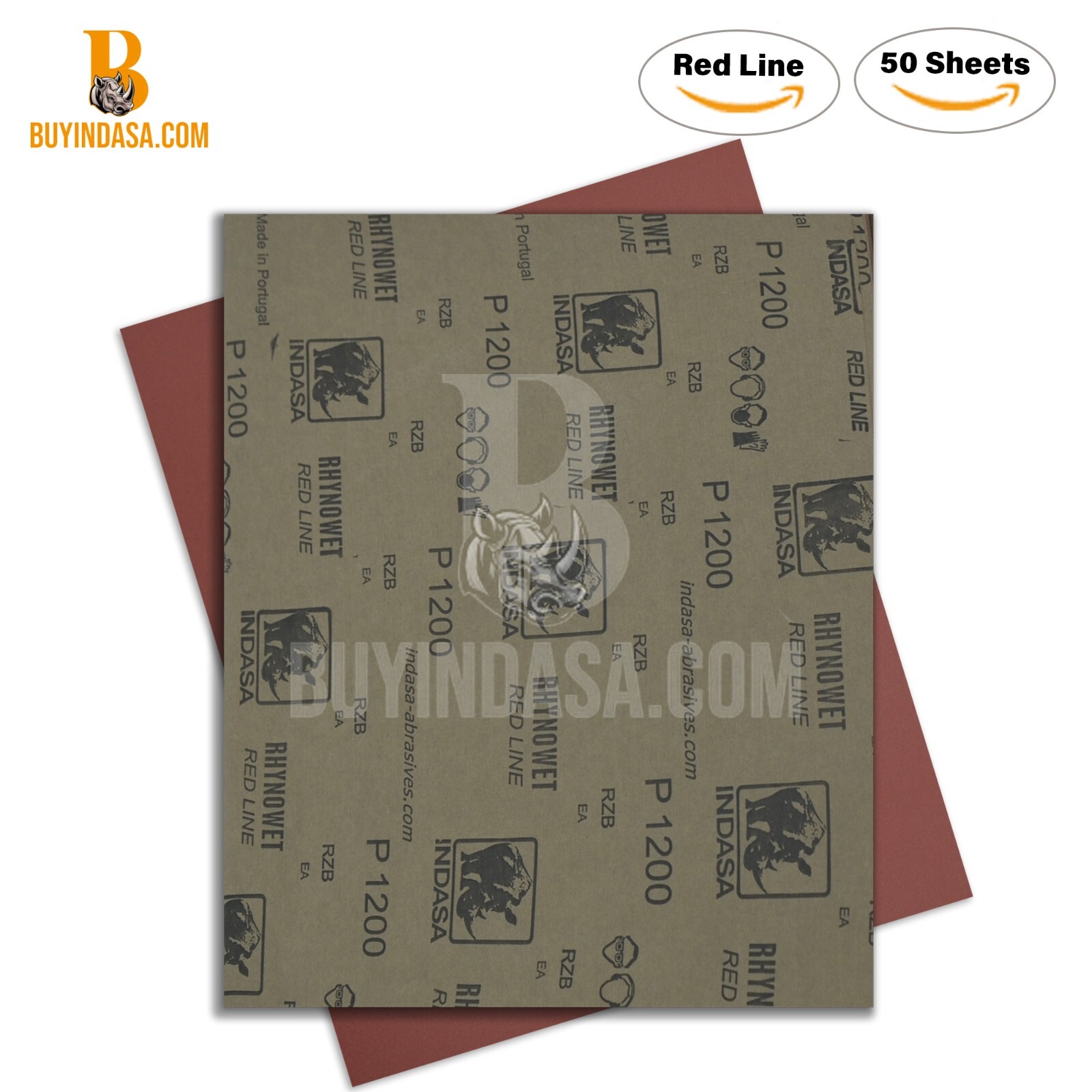 Indasa 50 PCS Full Sheets 9″x11″ Wet & Dry Sanding Sheets, 60 – 2500 Range