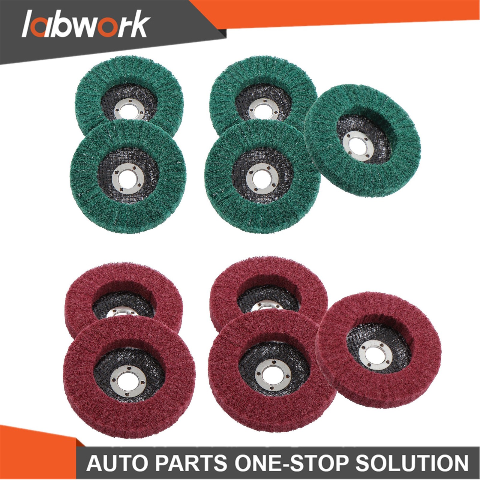 Labwork 10 Pack 4″ x 5/8″ 180 & 320 Grit Scour Flap Disc for Angle Grinder