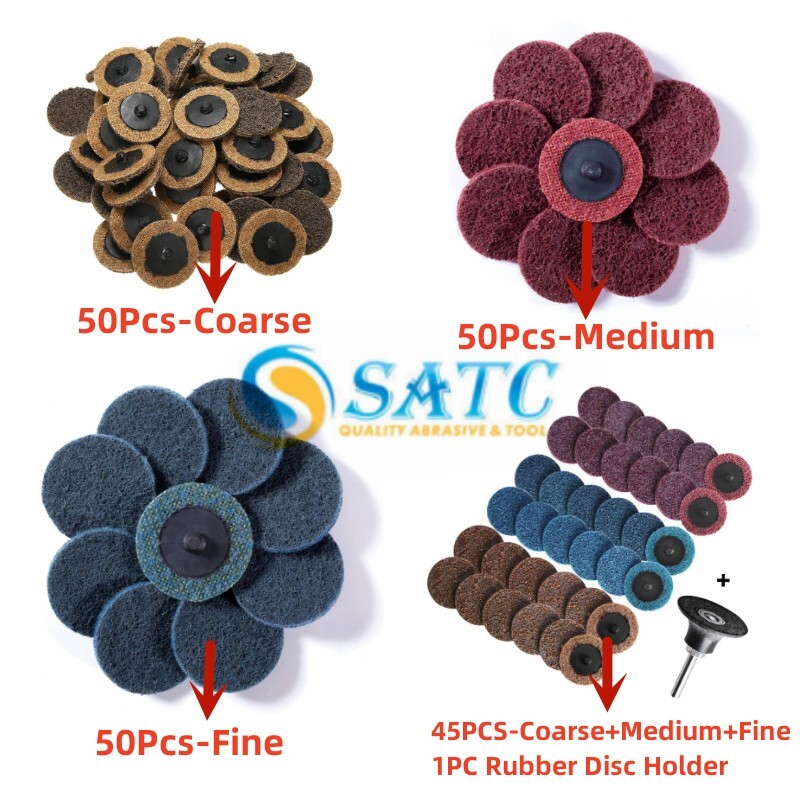 46x/50x 2 inch Surface Conditioning Discs Roll Lock Die Grinder Sanding Pads