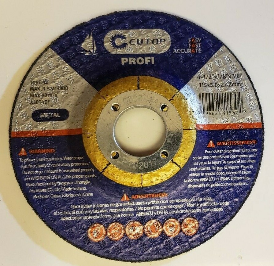 4-1/2″ x 1/8″ x 7/8 Metal Cutting & Grinding Disks – 10 Pack