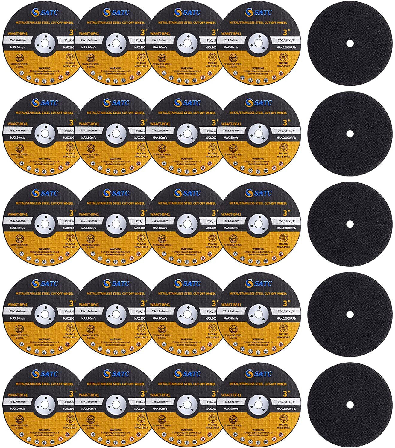 25 PCS Cutting Discs 3In Cut Off Wheel 3″x1/16″x1/4″ Angle Grinder Cutting Wheel