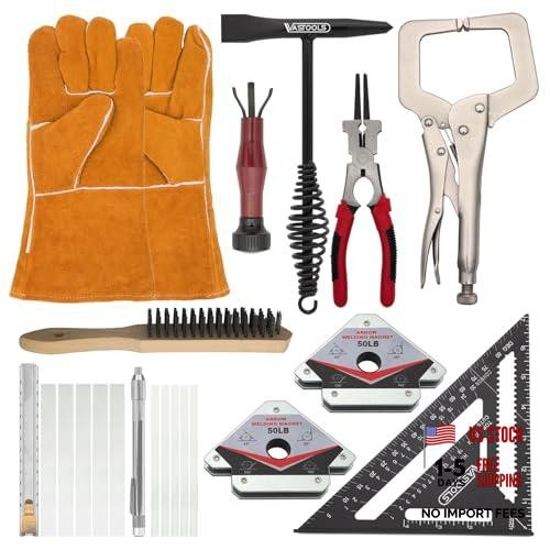 MIG Welding Tools,10pc,Chipping Hammer,Leather Welding Gloves,Speed
