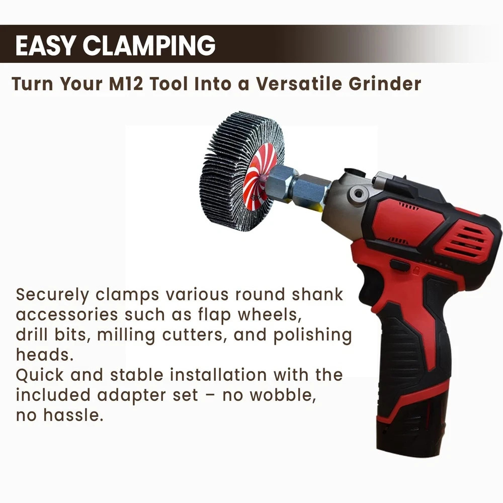 M9 Threaded Collet Adapter for Milwaukee M12 Polishers or Sanders, Includes 1/4″