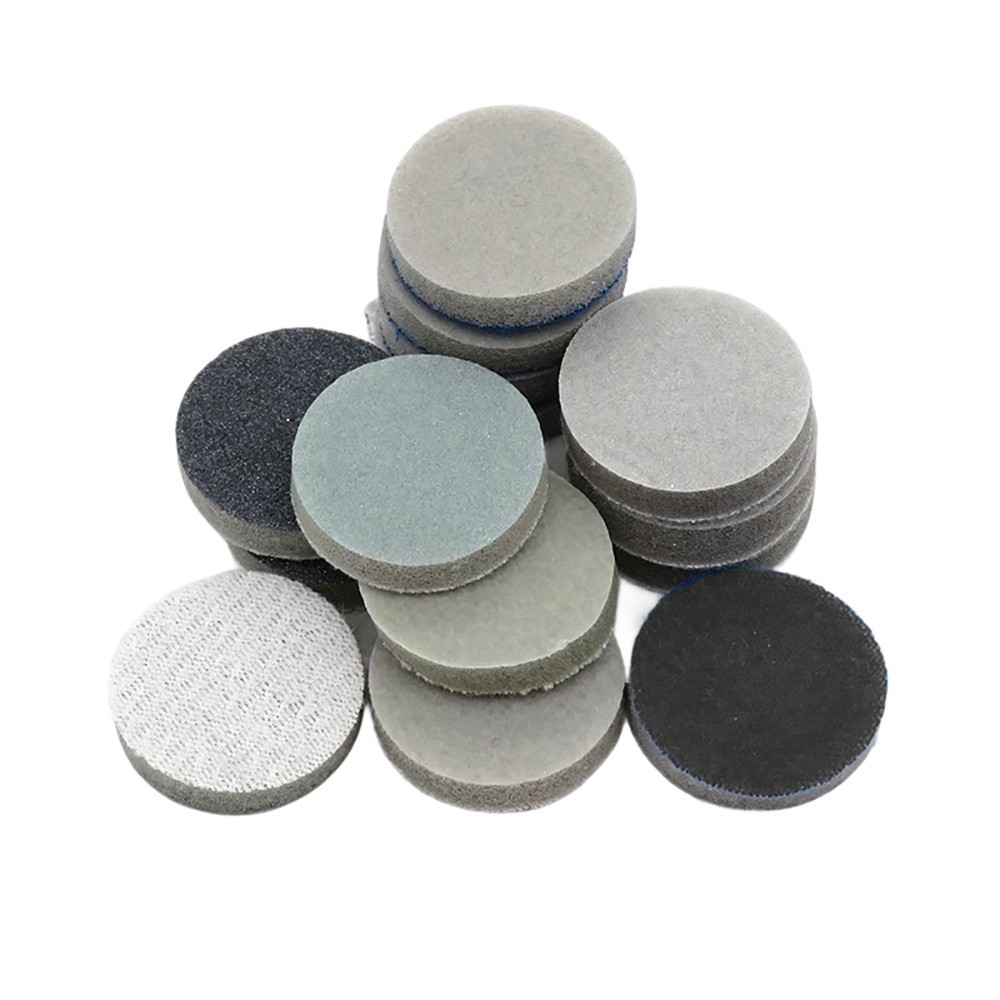 30mm Sponge Abrasive Sanding Disc Sandpaper Hook Loop Polish Pads 300-3000 Grit