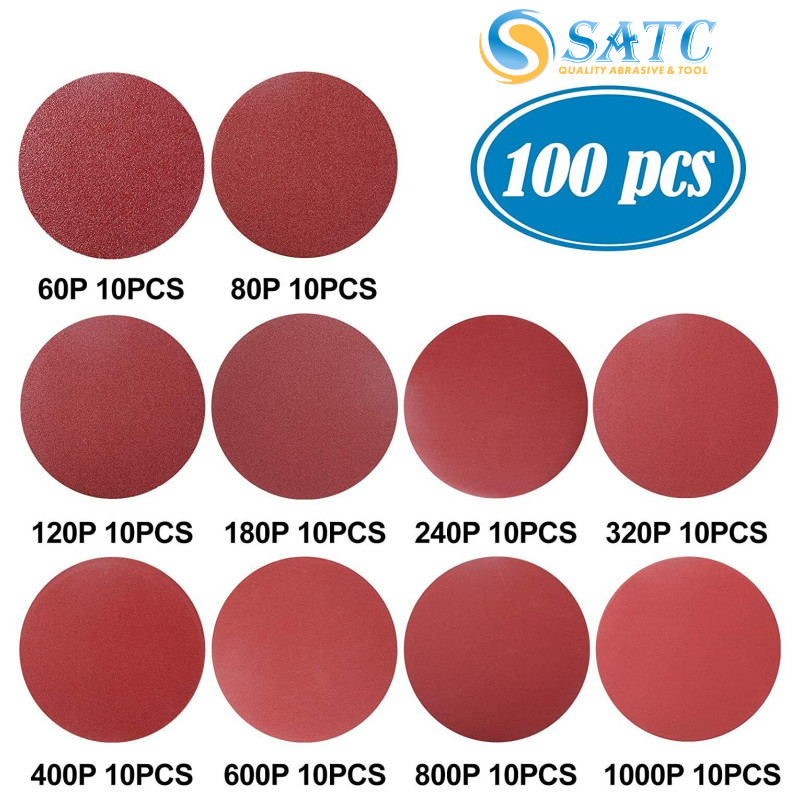 100PCS 6″ Sanding Discs 60-1000 Grit Sticky Back Orbital DA Sander Sandpaper PSA